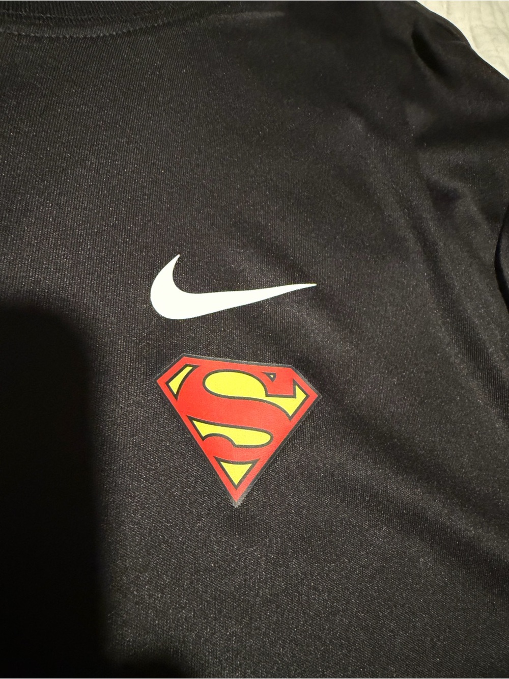 Superman Supergirl Krypto Nike Dri-fit Black Shirt Size Large L Rare